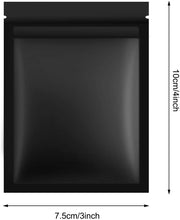 Load image into Gallery viewer, 100 Pieces Resealable Smell Proof Bags Foil Pouch Bag Flat Ziplock Bag for Party Favor Food Storage (Black, 3 x 4 Inches)