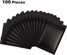 Load image into Gallery viewer, 100 Pieces Resealable Smell Proof Bags Foil Pouch Bag Flat Ziplock Bag for Party Favor Food Storage (Black, 3 x 4 Inches)